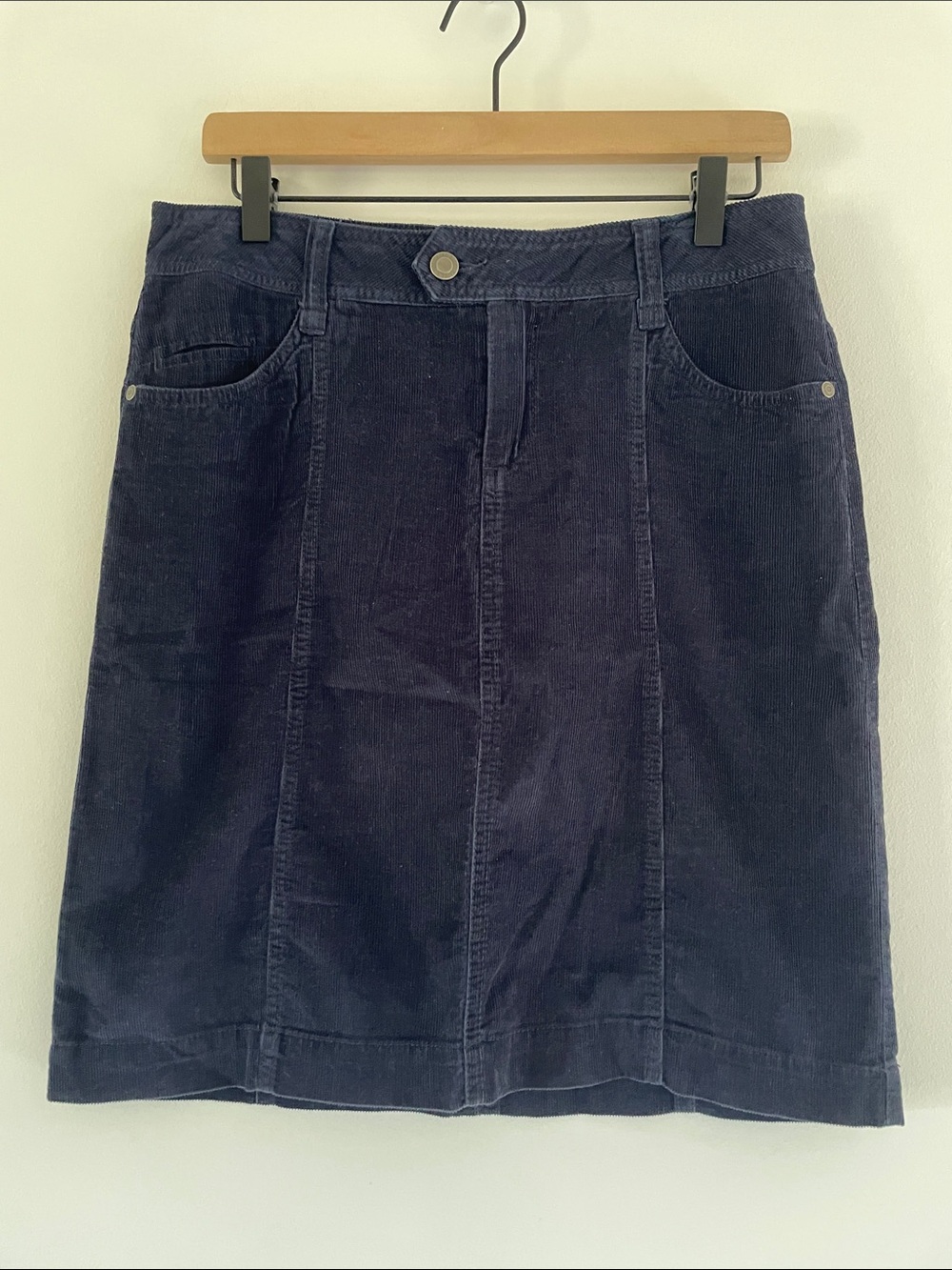 Corduroy Mini Skirt Navy 100% Cotton Faded Glory Women’s 4